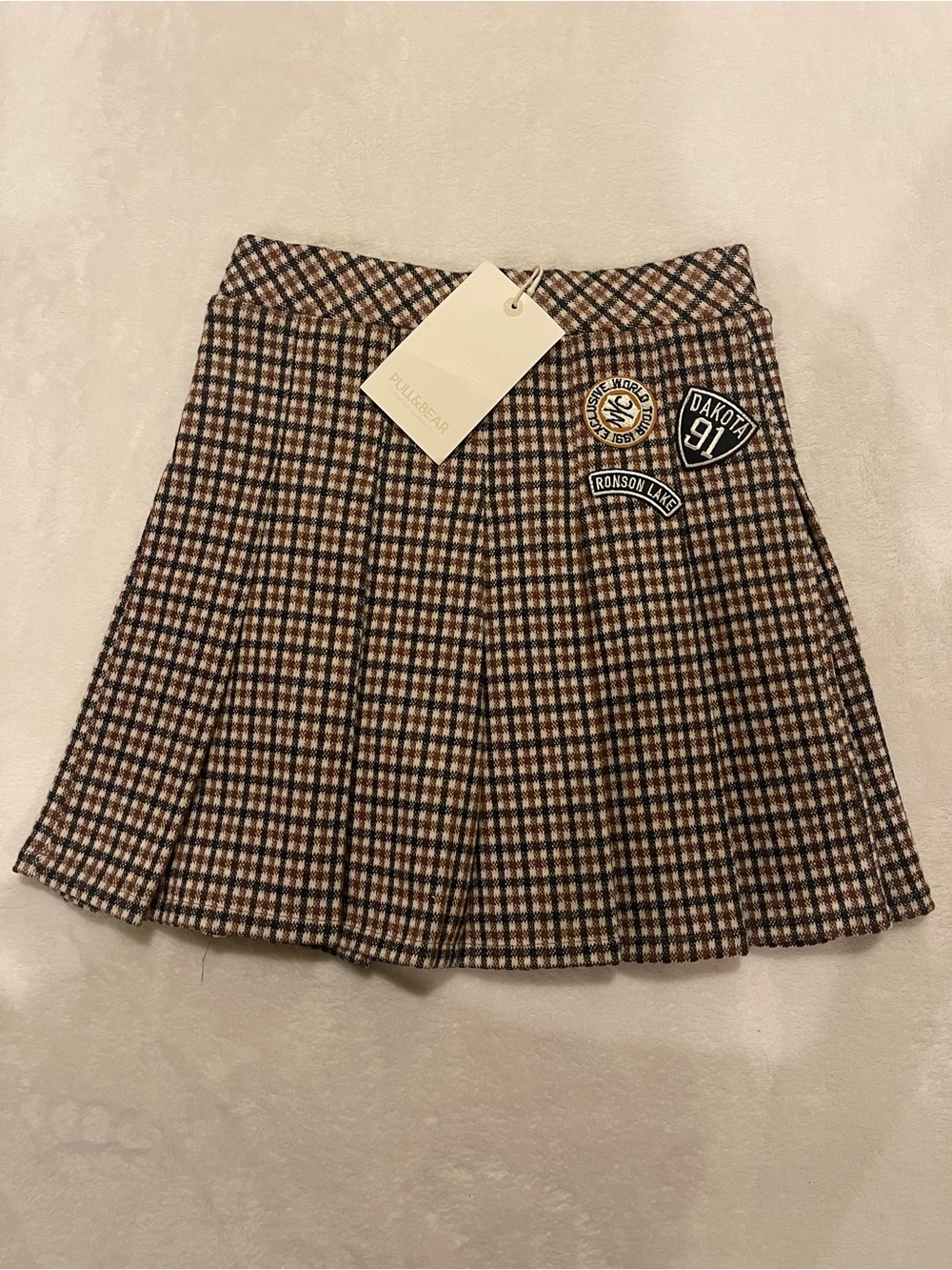 Pull&Bear Plaid Pleated Mini Skirt